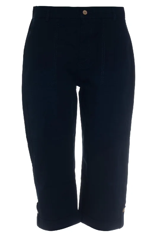 Below Knee Pants with roll up hem | NAVY | 6812AR