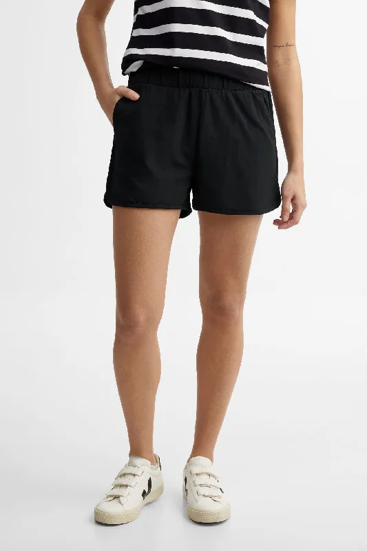 Short taille élastique en coton - Femme