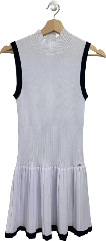 Lounge White Ribbed Tennis Dress UK S