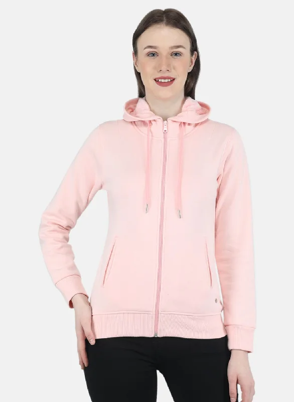 Women Pink Solid Sweatshirt