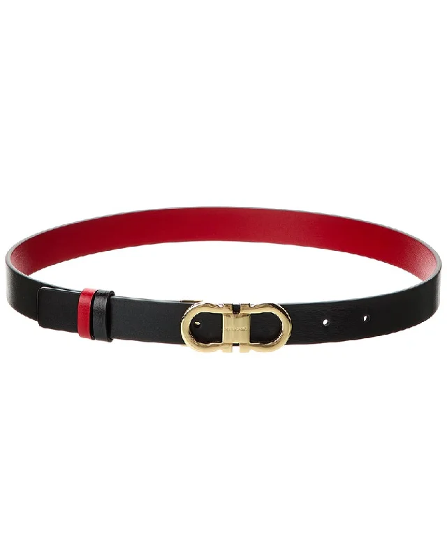 Ferragamo Gancini Reversible & Adjustable Leather Belt