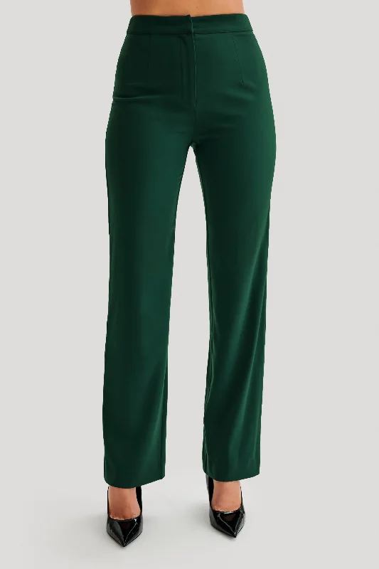 Allanah Straight Leg Pant - Forest Green