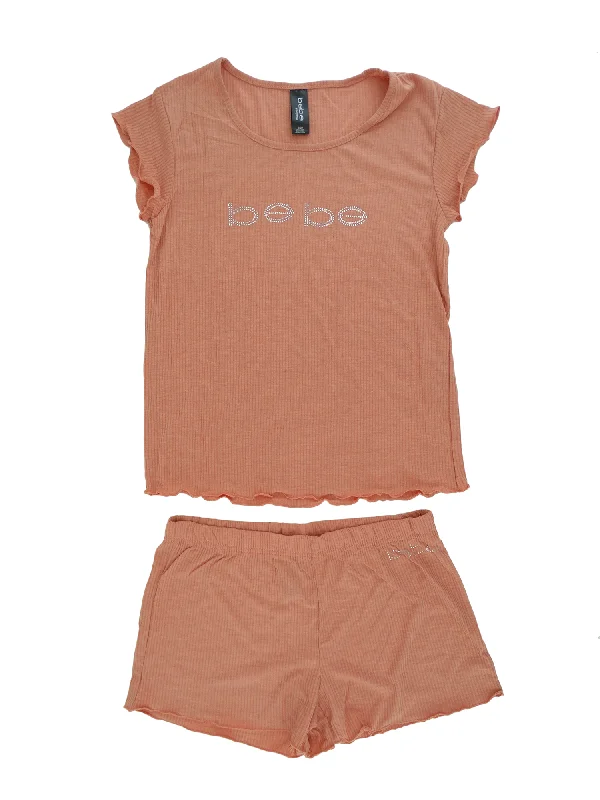 SLS3410,  - Ladies' 2Pc PJ Shorts Set - Honey (Peach) S-XL