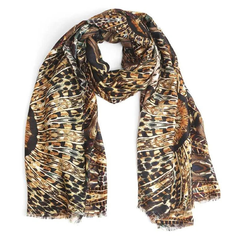 Fashion Feather Print Skinny Scarf