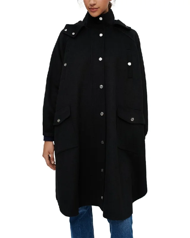 Maje Gape Wool-Blend Coat