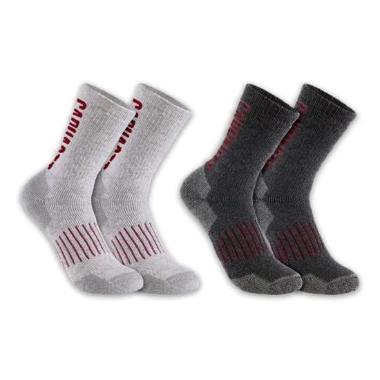 Midweight Synthetic-Wool Blend Logo Crew Sock 2 Pack