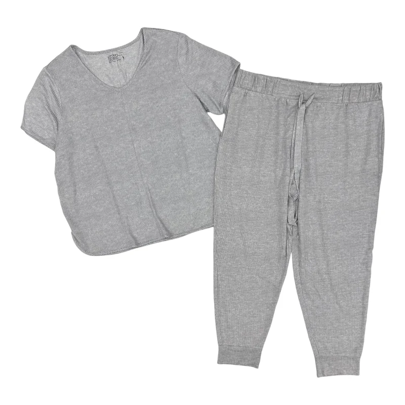 Pajamas 2Pc By Jockey In Grey, Size:1X