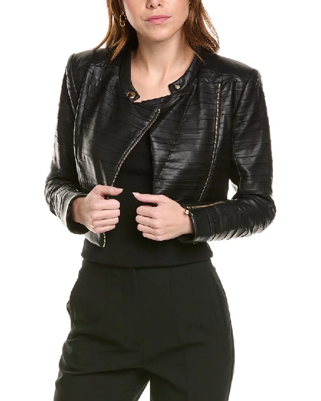 Patrizia Pepe Cropped Biker Jacket