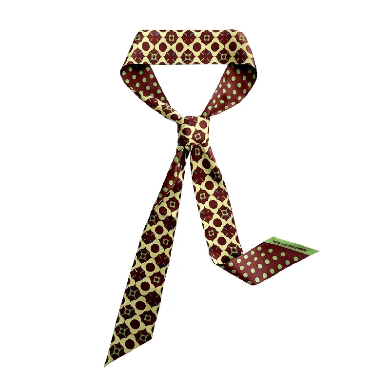 Silk Skinny Scarf Of Polka Dot Bloom