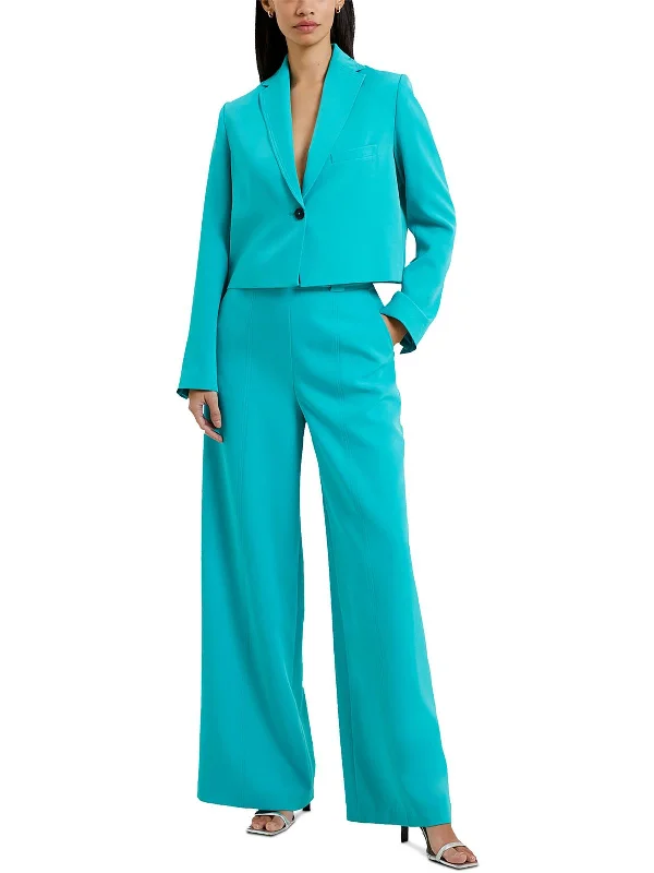 Womens Cropped Suit Separate One-Button Blazer