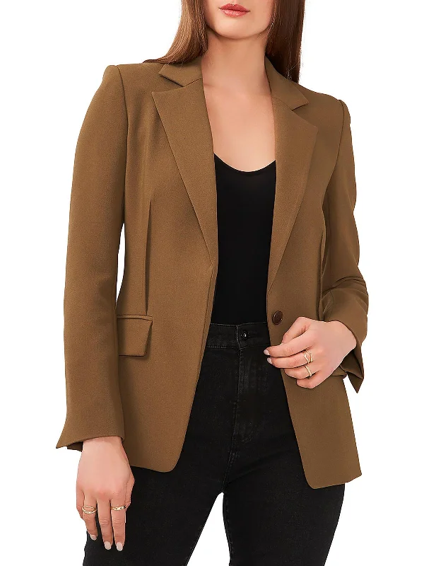 Womens Shoulder Pads Long Sleeve One-Button Blazer