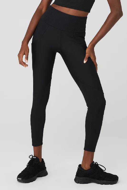 Ribbed Airlift High-Waist 7/8 Enchanted Legging - Black